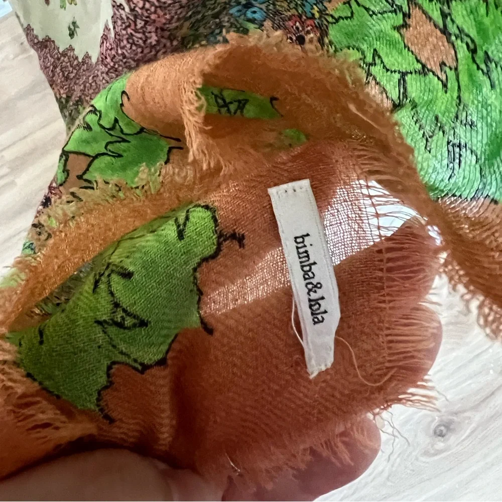 Bimba y Lola scarf bird flower floral multicolored bimba and Lola - Picture 5 of 5